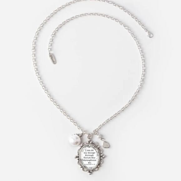 New Plunder "All Things Through Christ" Inspirational Necklace (30.5") - Picture 2 of 5
